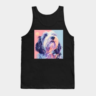 Bearded Collie in 80's Tank Top